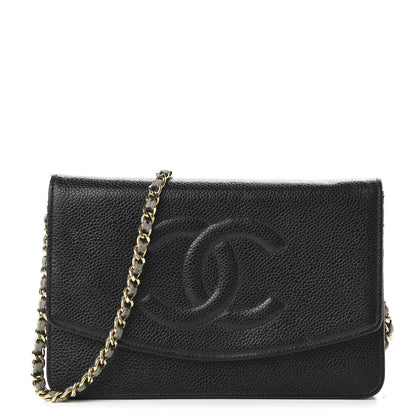 Chanel Caviar Timeless CC Wallet On Chain WOC Black 1 of 14