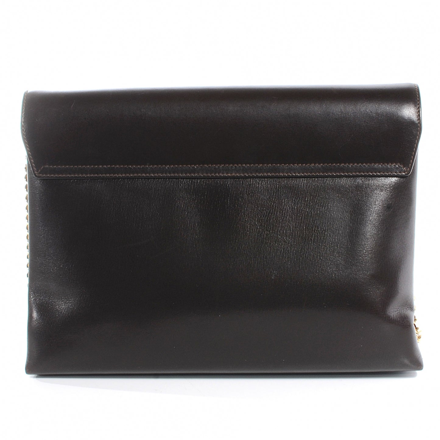 Leather Shoulder Bag Dark Brown