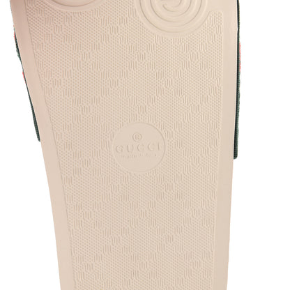 Gucci Velvet GG Monogram Slide Sandals 35 Green Red 5 of 6