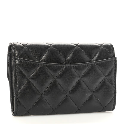 Chanel Lambskin Quilted Flap Card Holder Wallet Black 3 of 11