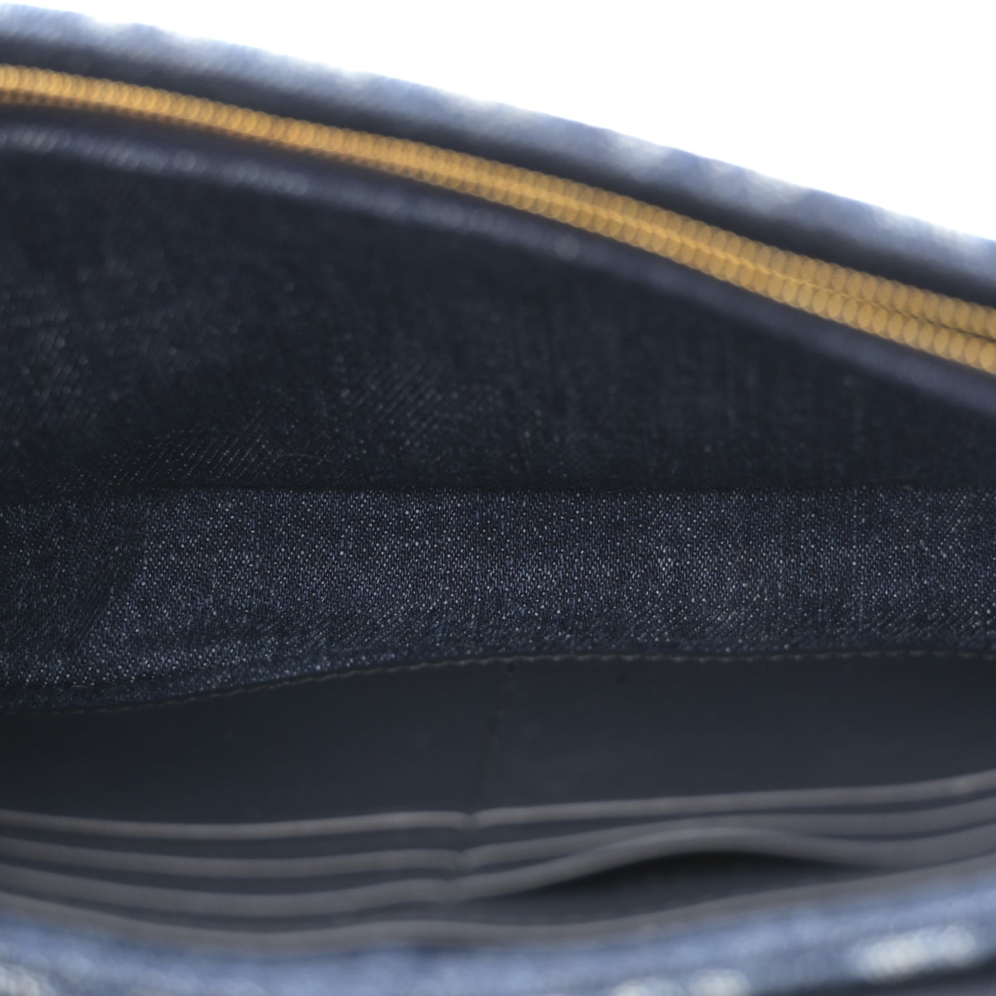 Oblique Denim Small Saddle Pouch With Chain Blue