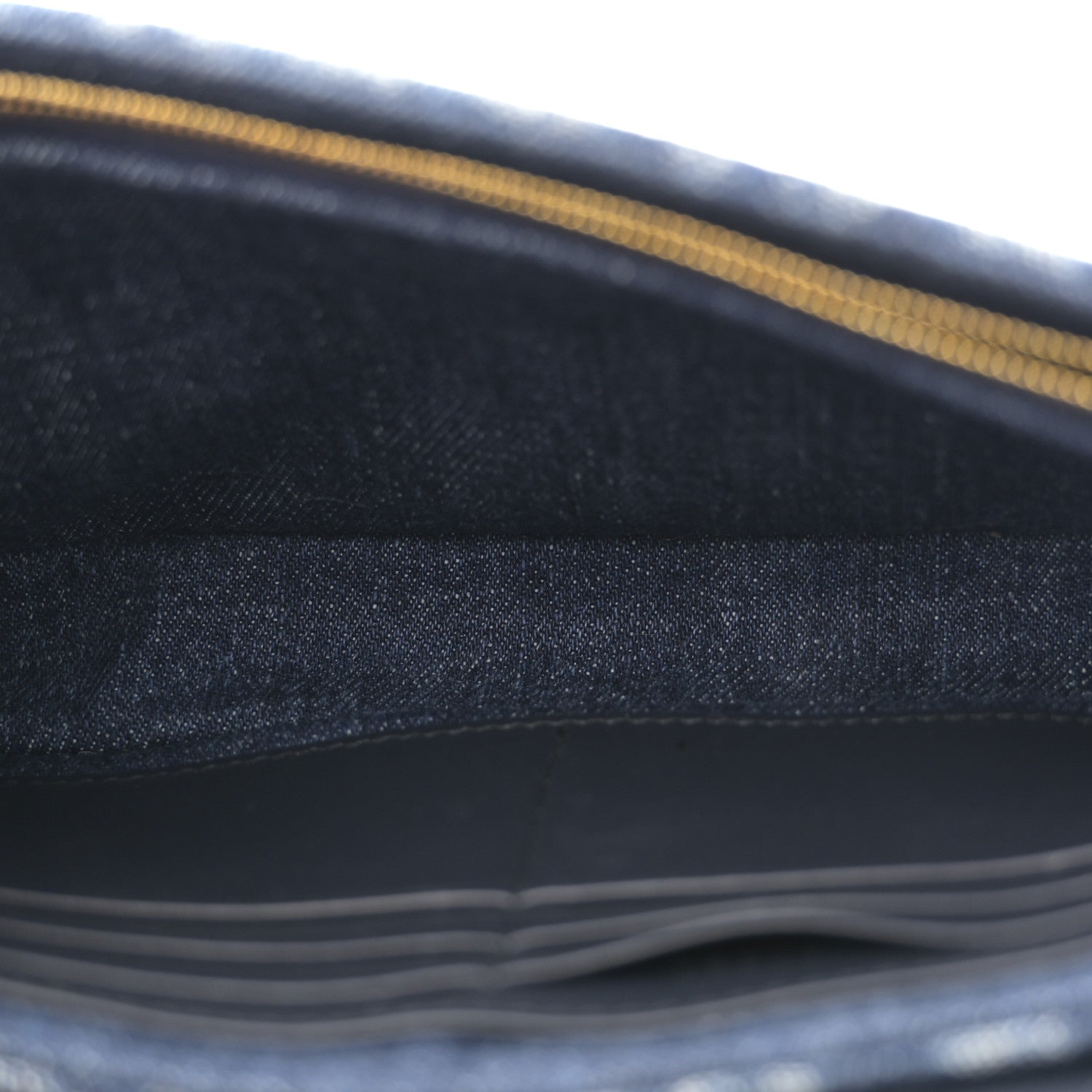 Christian Dior Oblique Denim Small Saddle Pouch With Chain Blue 5 of 11