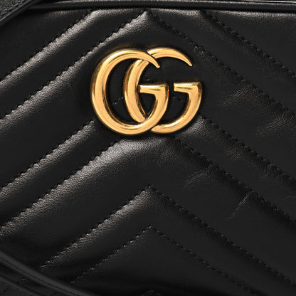 Gucci Calfskin Matelasse Mini GG Marmont Chain Shoulder Bag Black 8 of 11