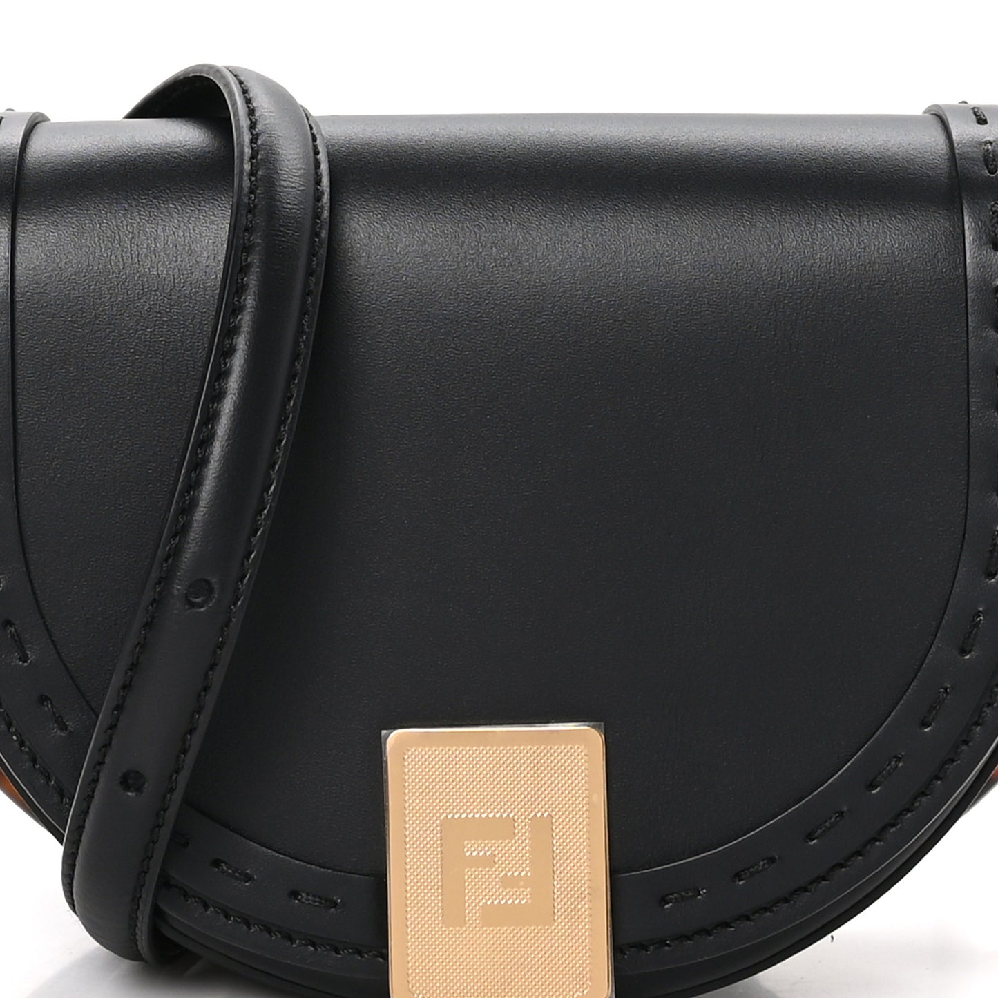 Vitello King Plexiglass Moonlight Shoulder Bag Black