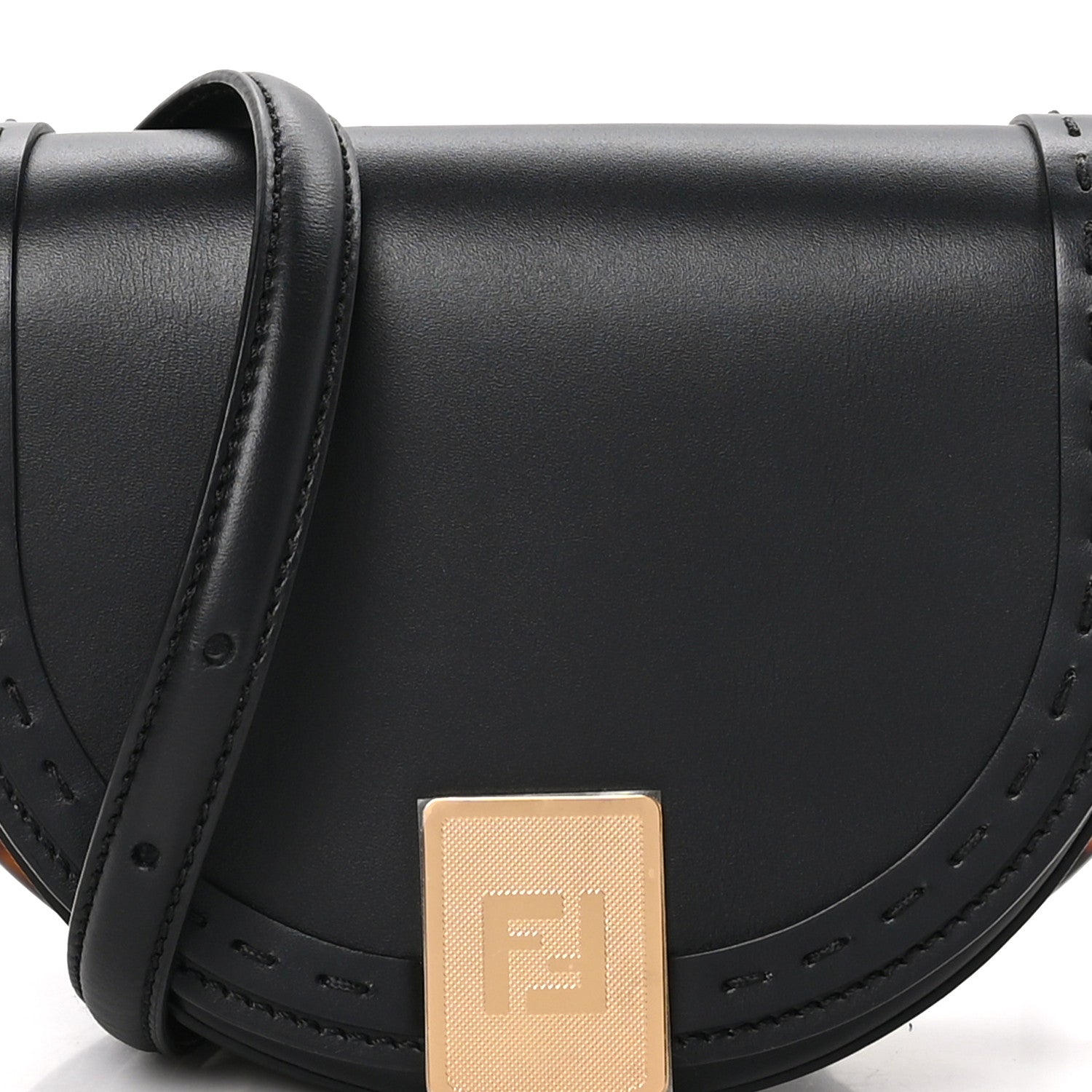 Fendi Vitello King Plexiglass Moonlight Shoulder Bag Black 8 of 10