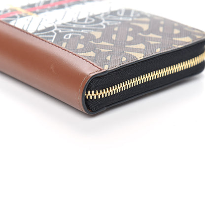 Burberry E-Canvas Monogram Stripe Zip Around Wallet Black 8 of 9