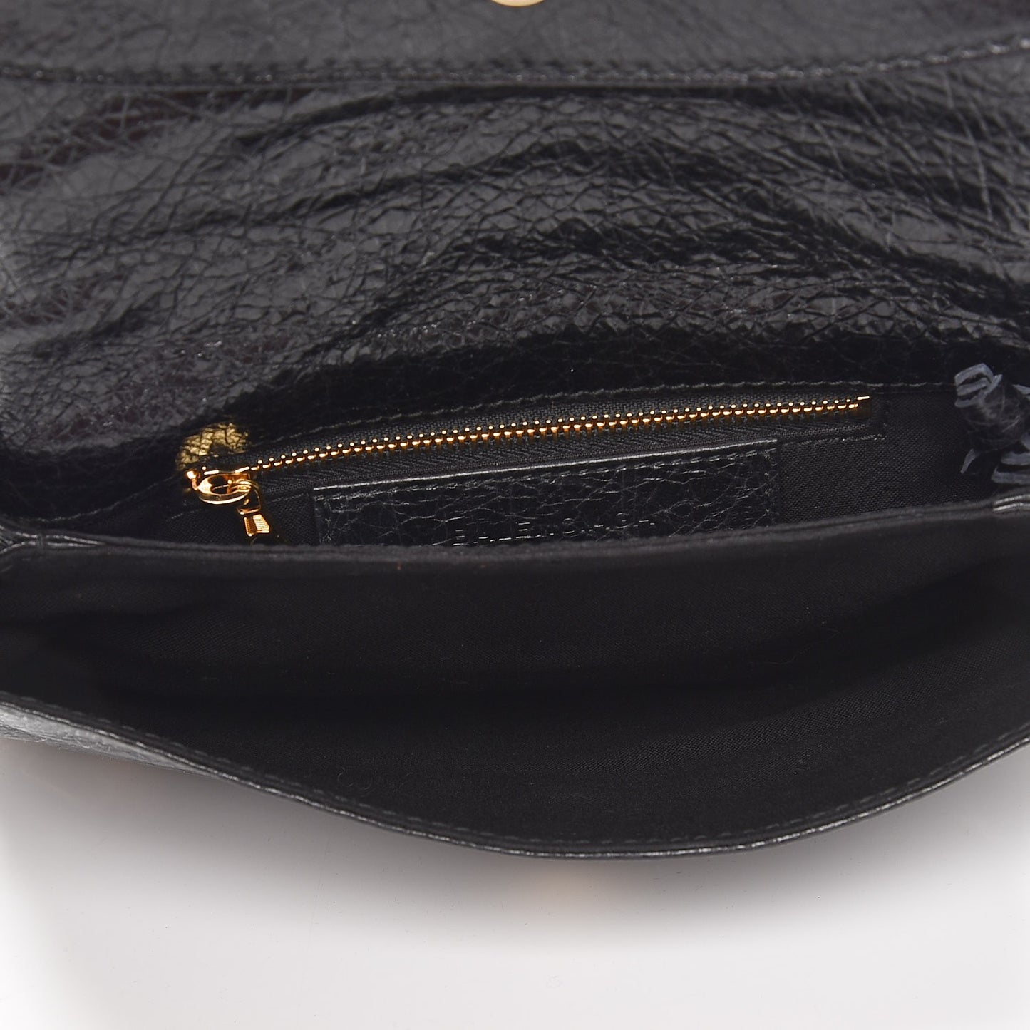 Agneau Giant 12 Gold Hardware Mini Envelope Strap Clutch Black