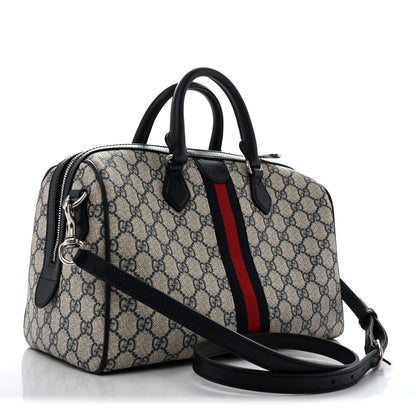 Gucci GG Supreme Monogram Web Medium Ophidia Top Handle Bag Beige Blue 3 of 12