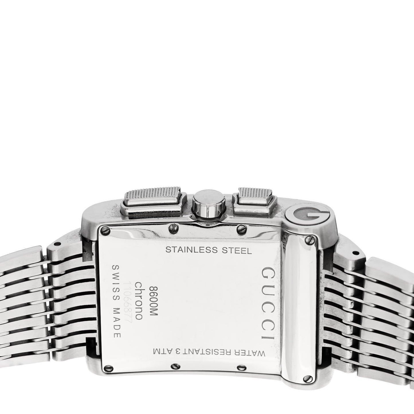 Stainless Steel 34mm 8600M G-Metro Chronograph Quartz Watch White
