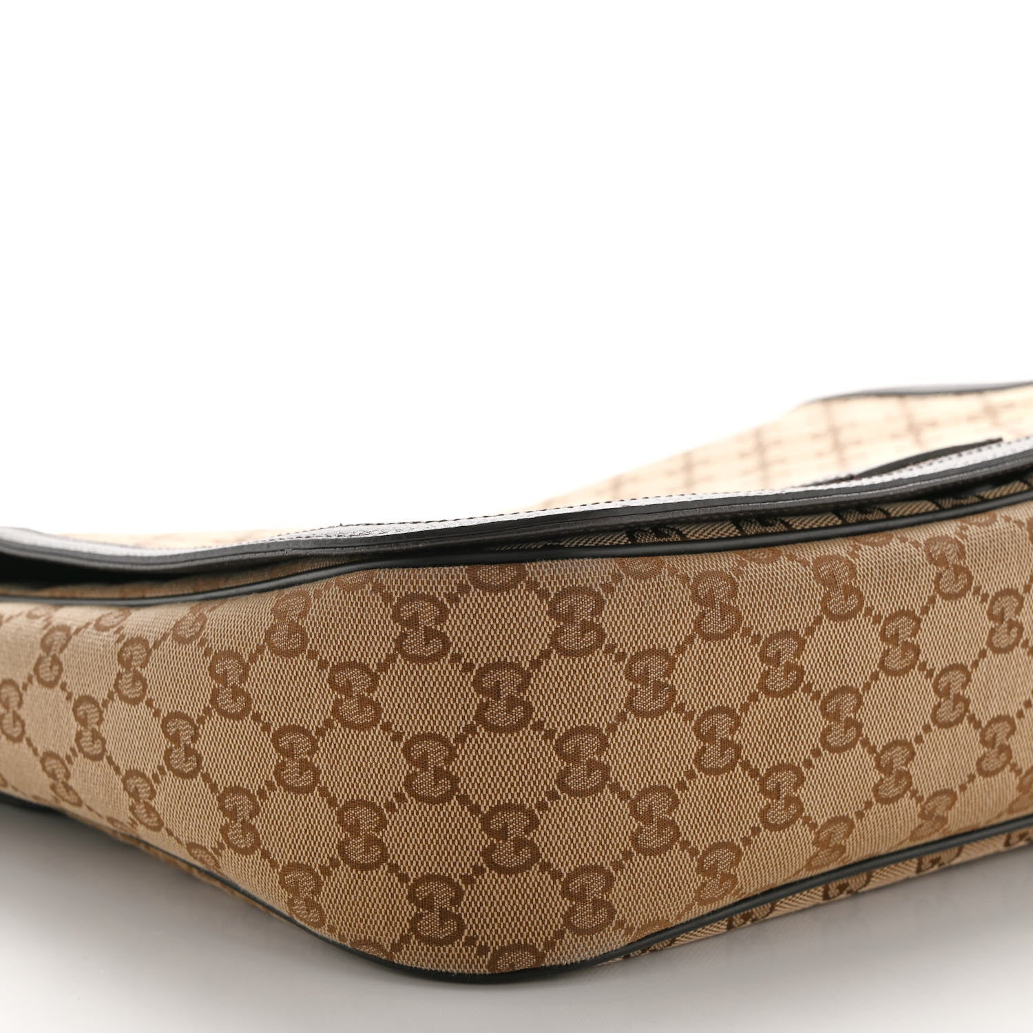Gucci Monogram Large Flap Messenger Bag Beige Dark Brown 8 of 10