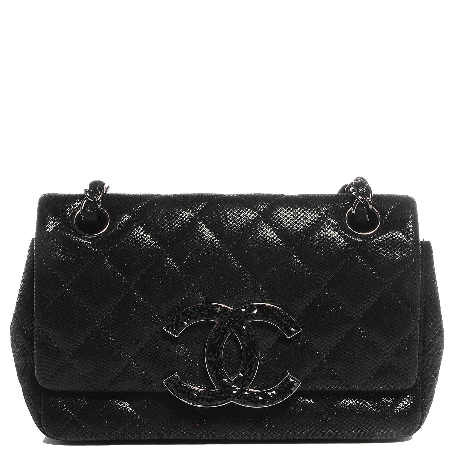 Chanel Sequin Goatskin Crystal CC Mini Flap Black 1 of 10