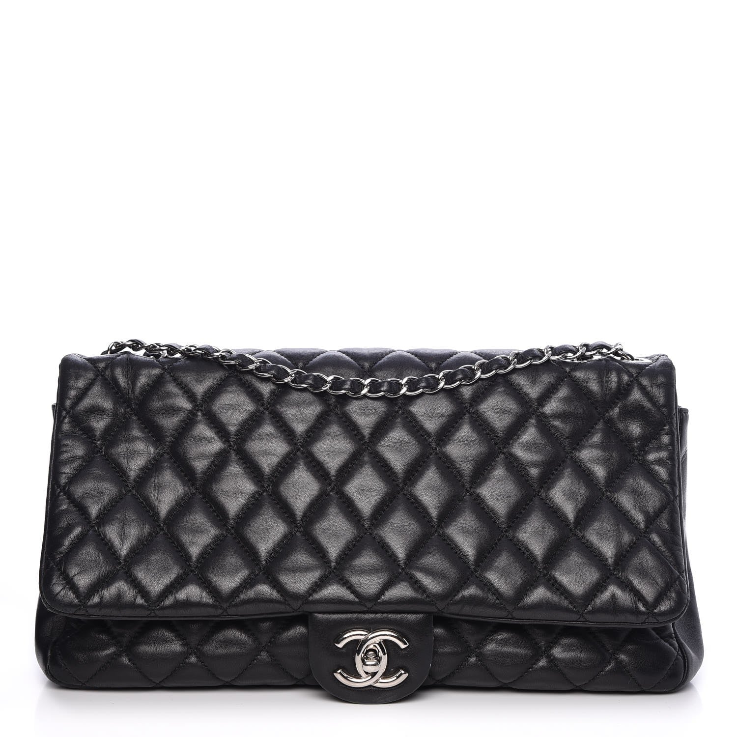 Chanel Lambskin Quilted Jumbo Coco Rain Flap Black 1 of 14
