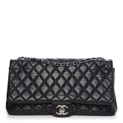 Chanel Lambskin Quilted Jumbo Coco Rain Flap Black 1 of 14