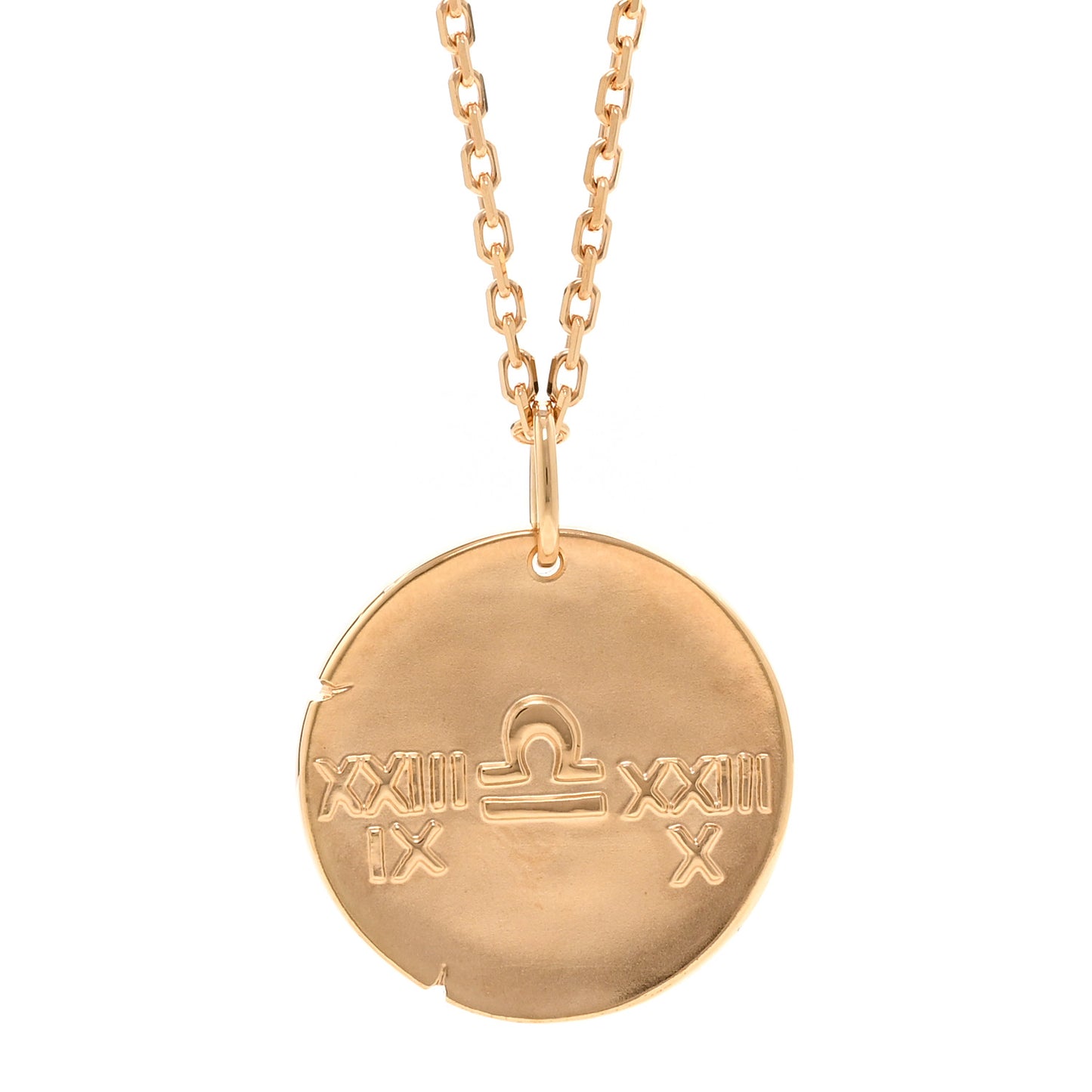 18K Yellow Gold Zodiac Libra Pendant Necklace