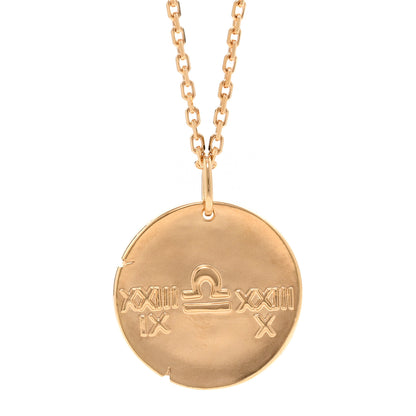 Van Cleef & Arpels 18K Yellow Gold Zodiac Libra Pendant Necklace 4 of 6