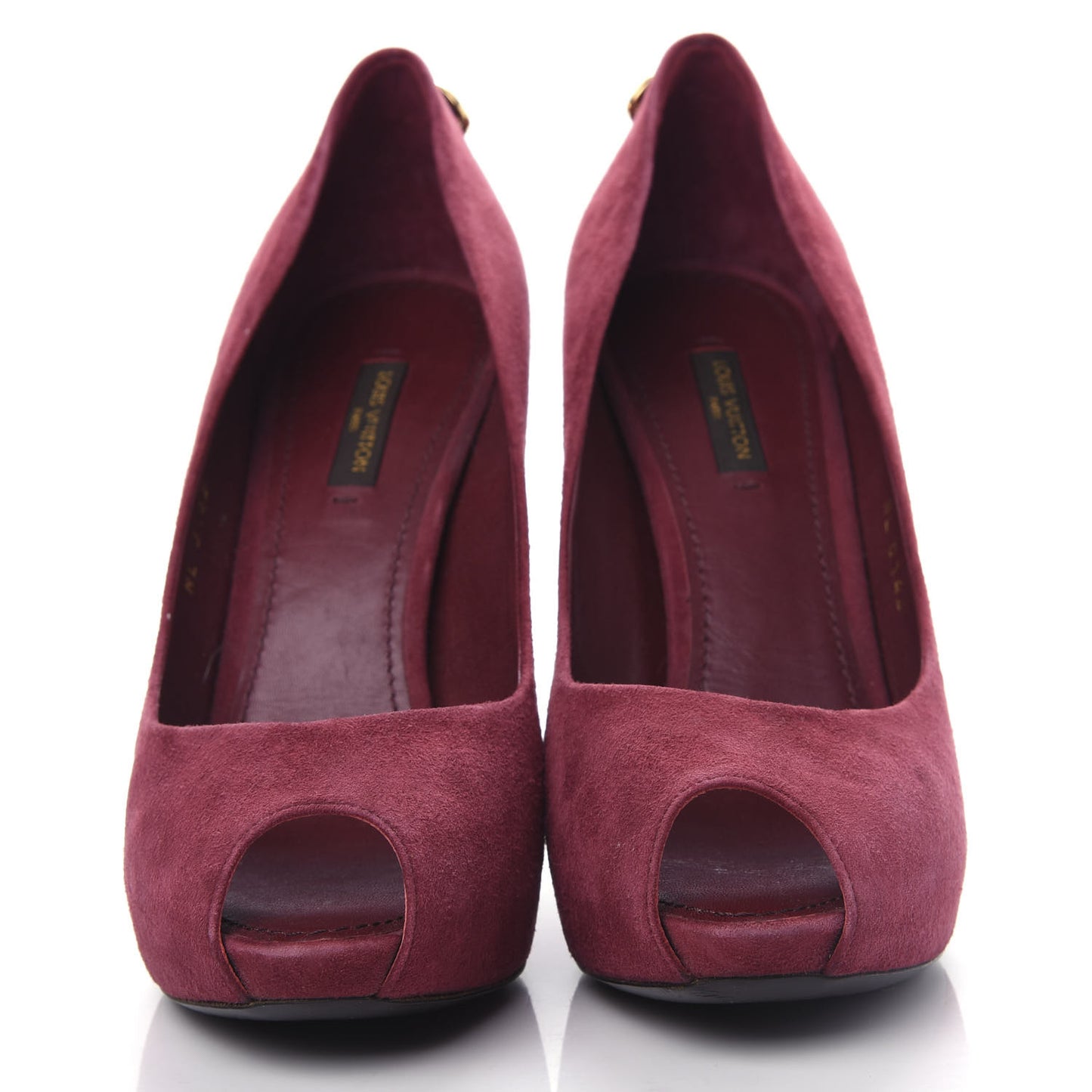 Suede Oh Really Peep Toe Pumps 38.5 Grenat