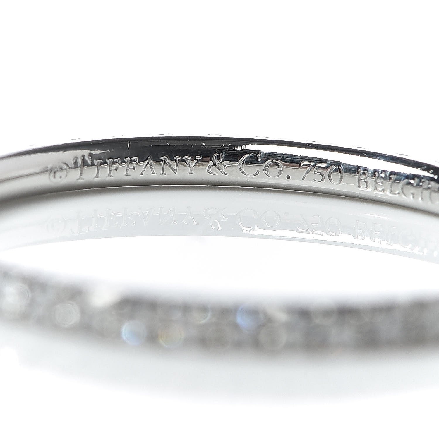 Tiffany 18K White Gold Diamond Metro Ring 52 6 4 of 5