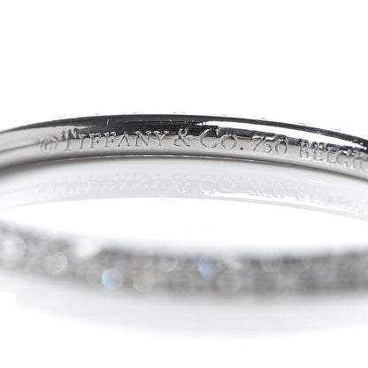 Tiffany 18K White Gold Diamond Metro Ring 52 6 4 of 5
