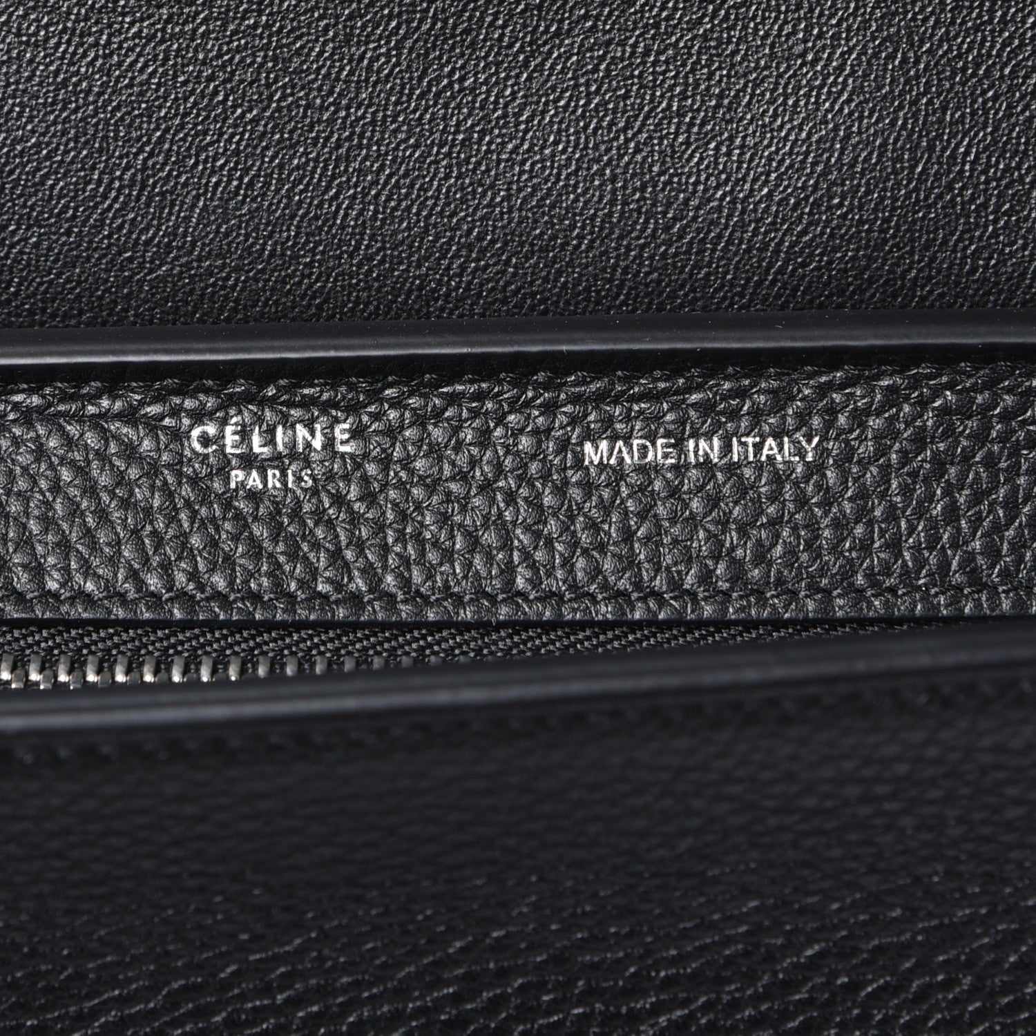 Celine Drummed Calfskin Suede Small Trapeze Black 6 of 7