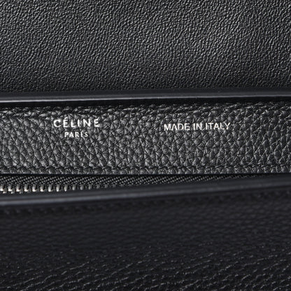 Celine Drummed Calfskin Suede Small Trapeze Black 6 of 7
