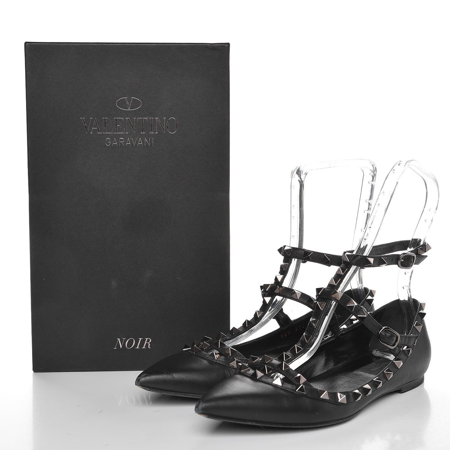 Nappa Rockstud Cage Ballerina Flats 39 Black