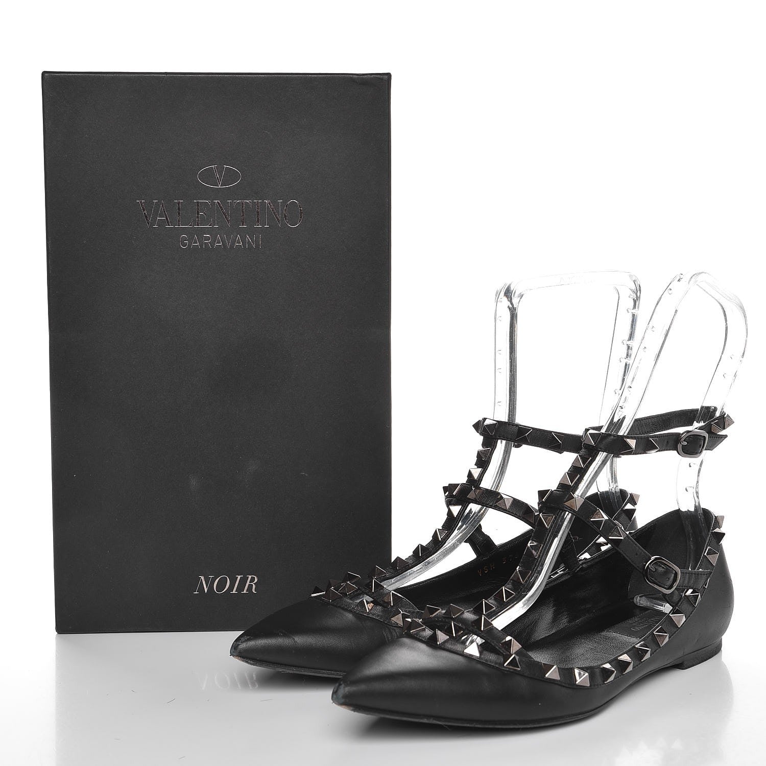 Valentino Garavani Nappa Rockstud Cage Ballerina Flats 39 Black 14 of 14
