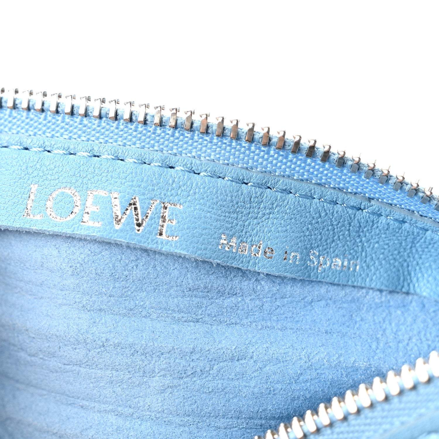 Loewe Lambskin Pleated Bracelet Pouch Shoulder Bag Soft Blue