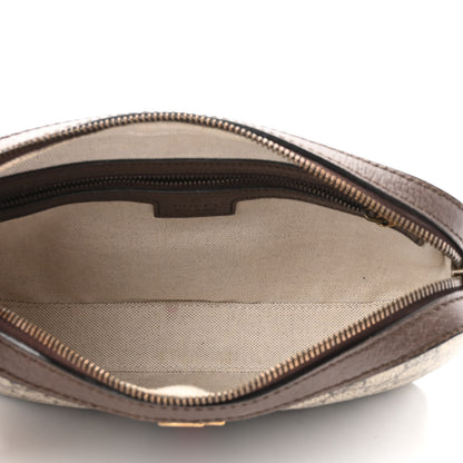 Gucci GG Supreme Monogram Textured Dollar Calfskin Web Ophidia Wristlet Shoulder Bag Beige Ebony New Acero 5 of 10