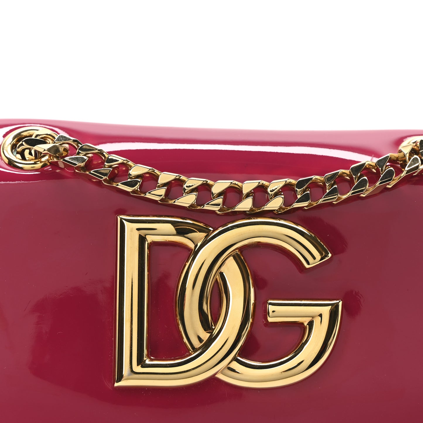 Patent DG Girls Phone Shoulder Bag Dark Pink