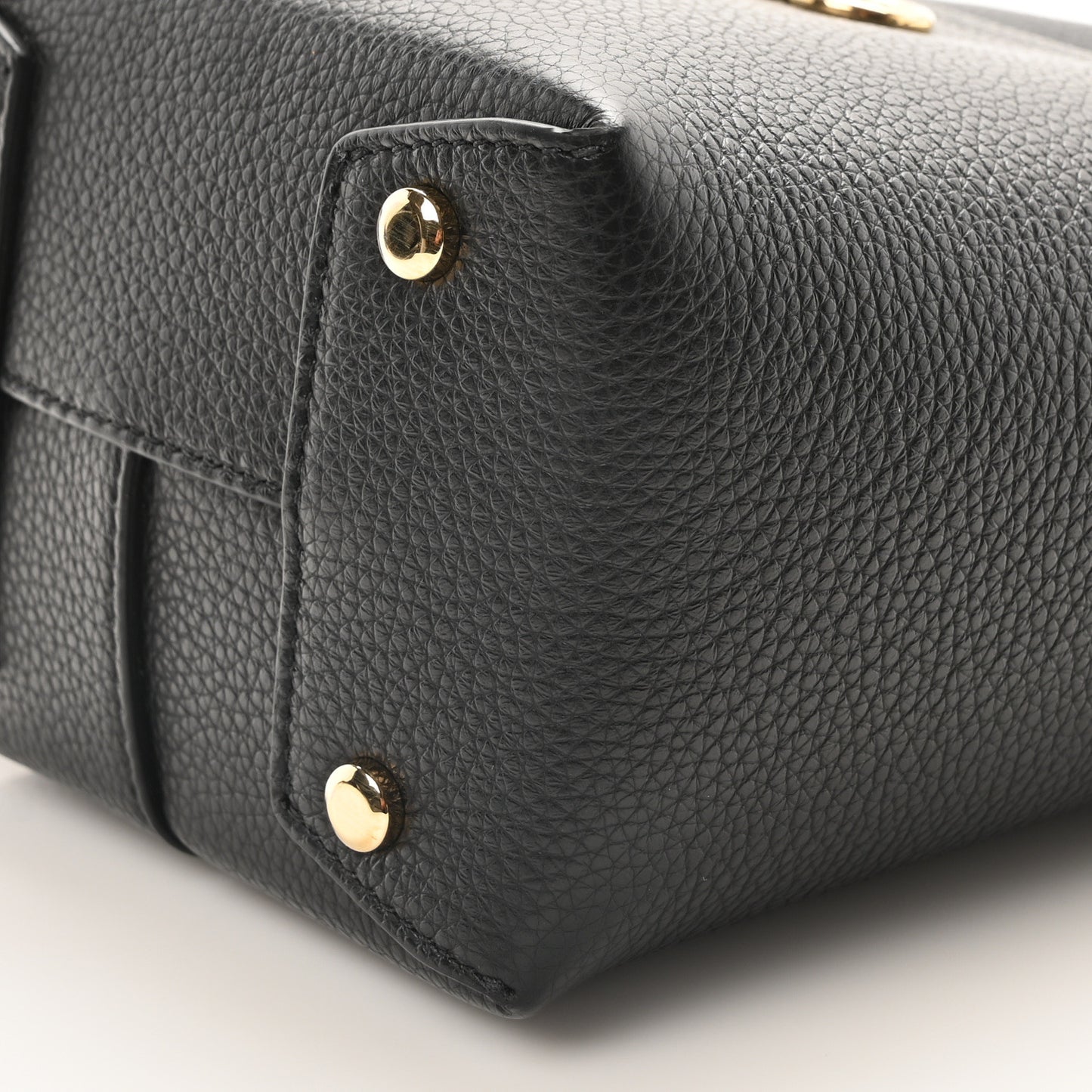 Grained Calfskin Mini Gancino Bucket Bag Black