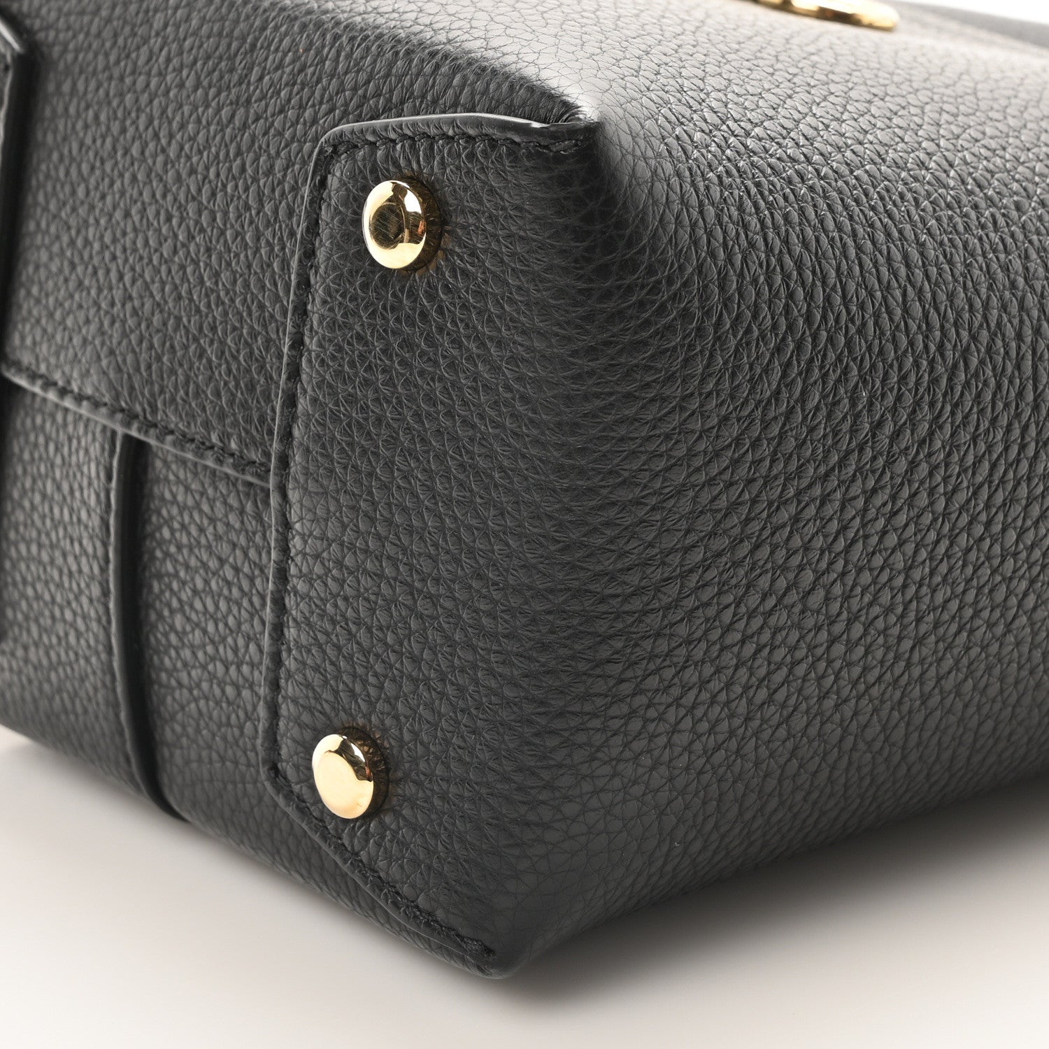 Salvatore Ferragamo Grained Calfskin Mini Gancino Bucket Bag Black 9 of 9