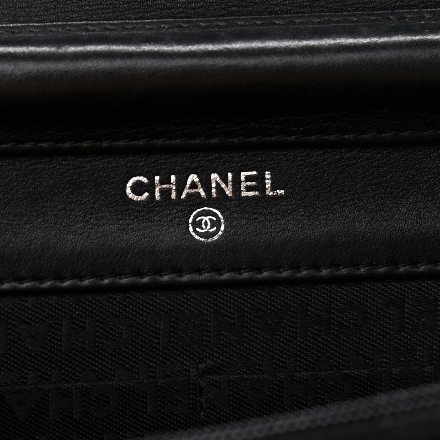 Chanel Lambskin Embossed Lax Wallet On Chain WOC Black 6 of 11