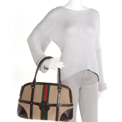 Gucci Canvas Web GG Reins Bag Brown 2 of 7