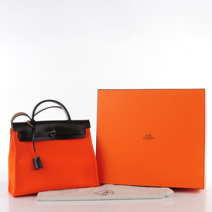 Hermes Vache Hunter Toile Herbag Zip 31 PM Orange 14 of 18