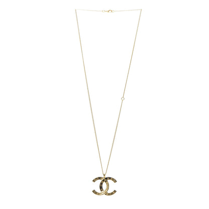 Chanel Metal CC Paris Button Necklace Gold 3 of 5