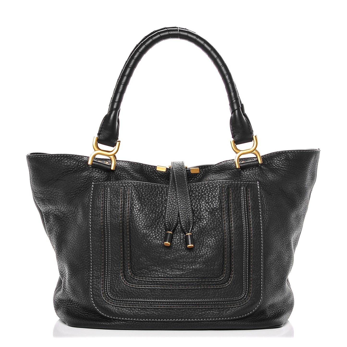 Calfskin Large New Marcie Tote Black