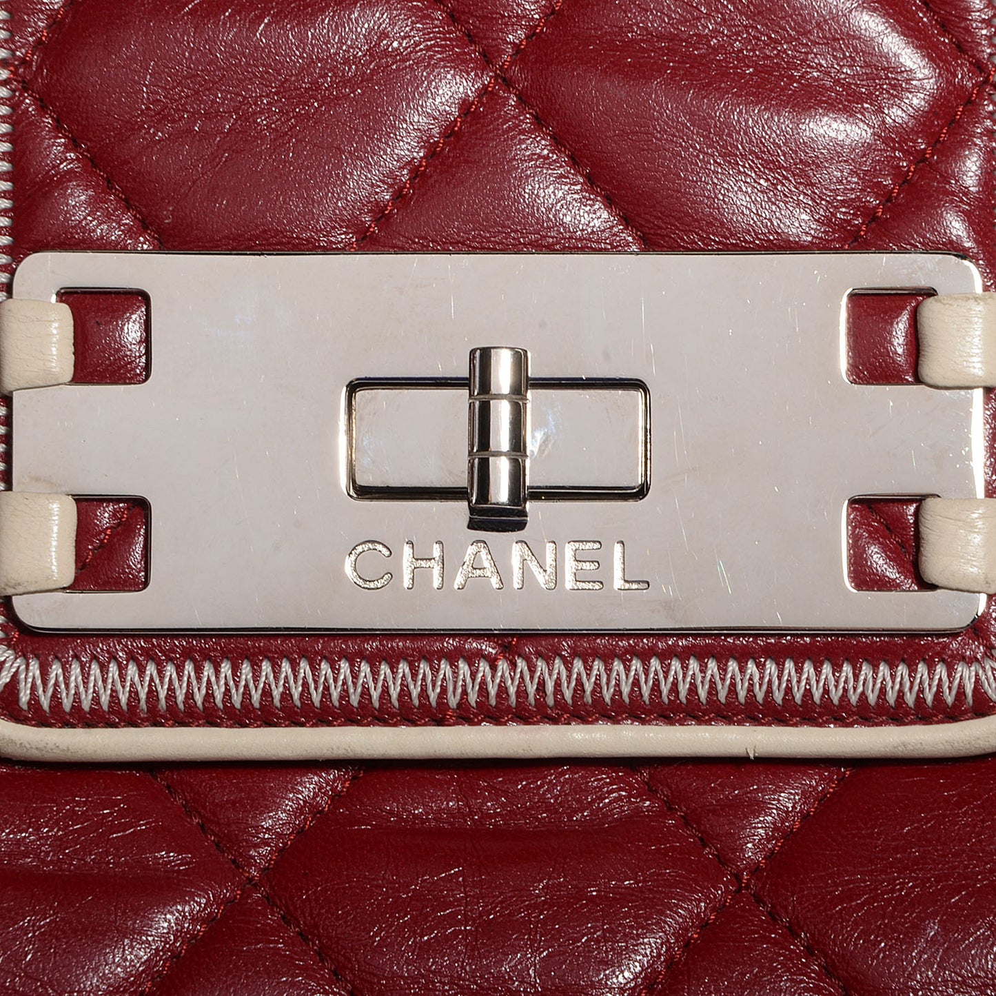 Lambskin Quilted North South Large Tote Red
