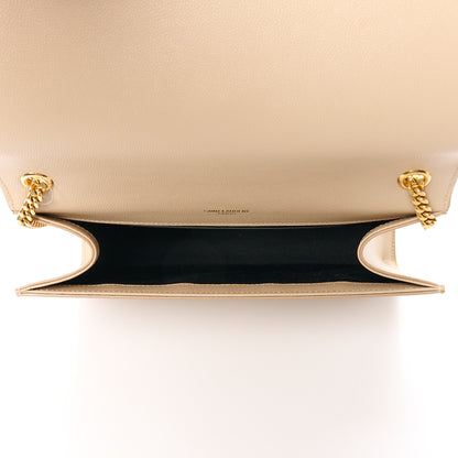 Saint Laurent Grain De Poudre Medium Monogram Kate Satchel Dark Beige 5 of 11