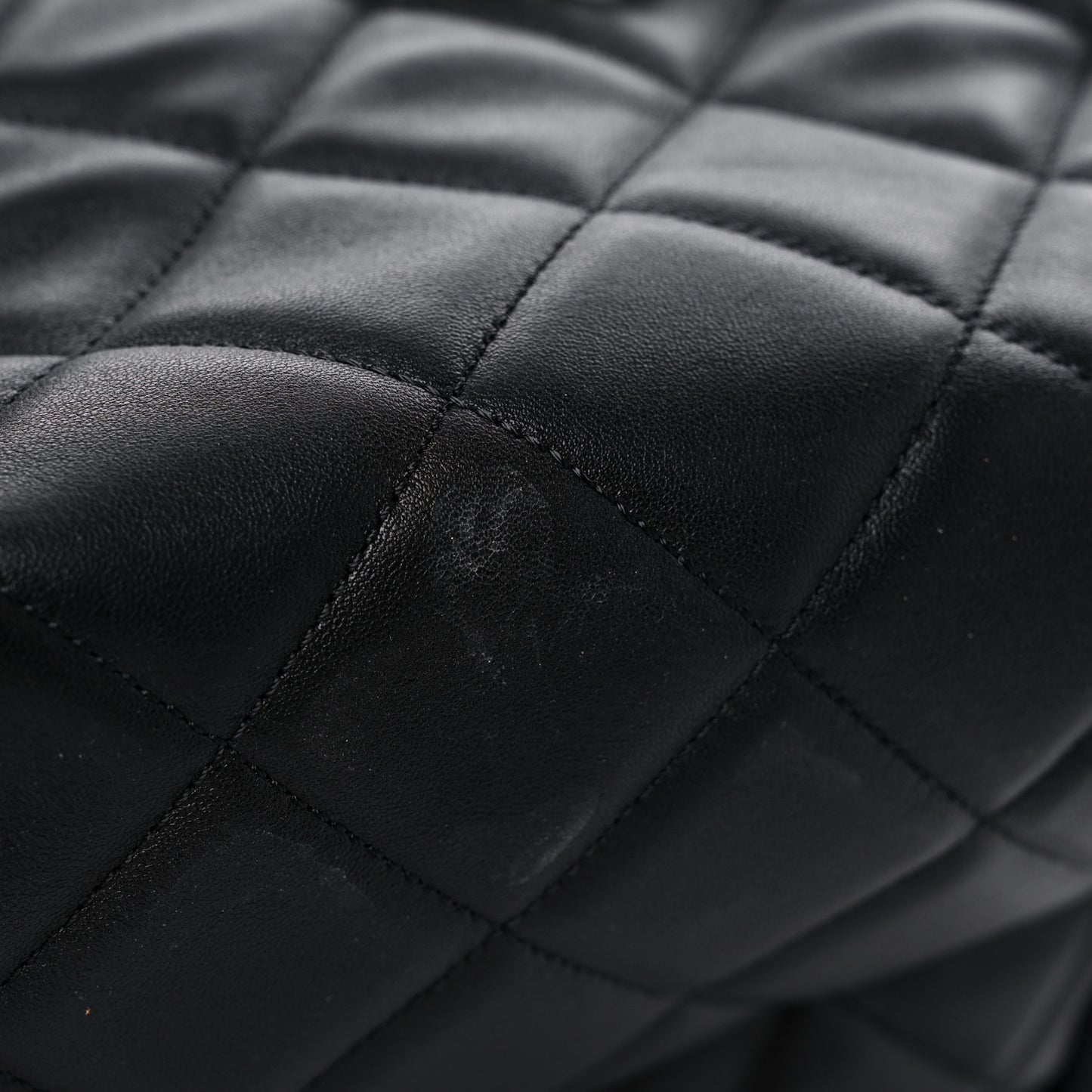 Lambskin Quilted CC Dweller Drawstring Tote Black