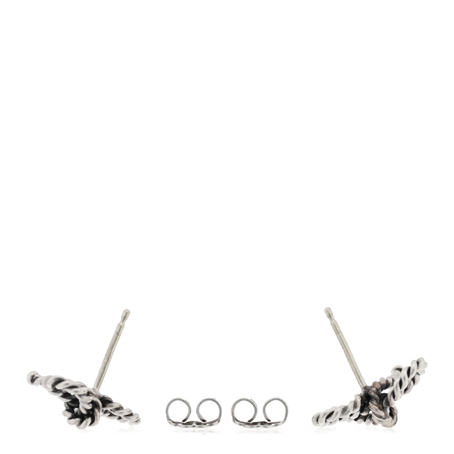 Sterling Silver Textured Twist Bow Earrings