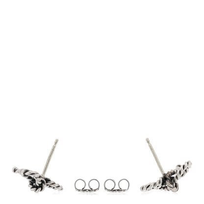 Tiffany Sterling Silver Textured Twist Bow Earrings 3 of 5