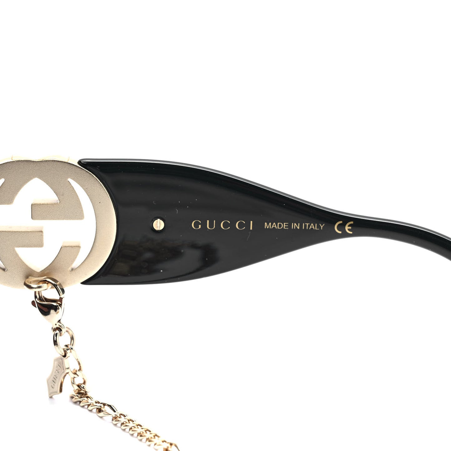 Acetate Square Frame Chain Sunglasses GG1022S Black