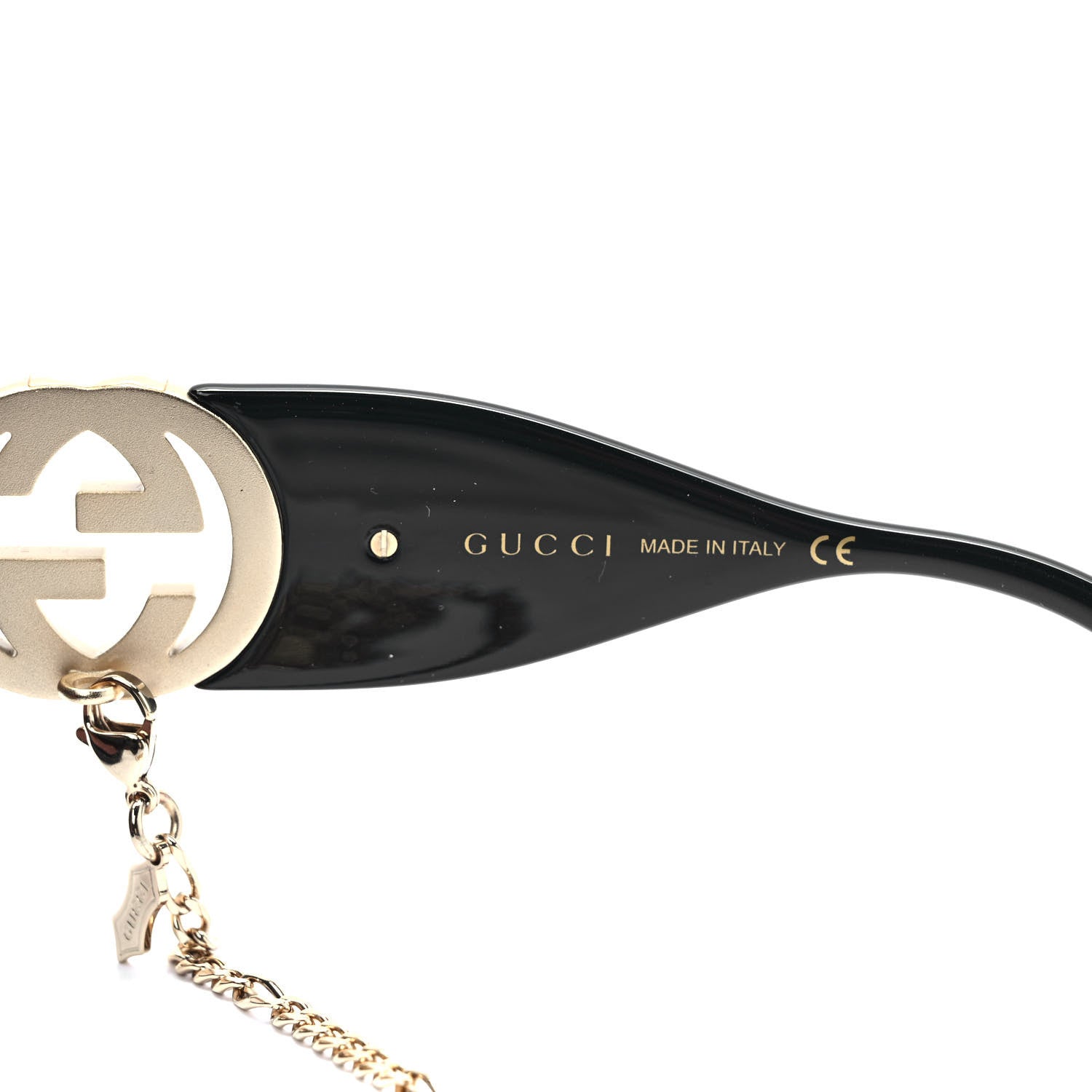 Gucci Acetate Square Frame Chain Sunglasses GG1022S Black 5 of 7