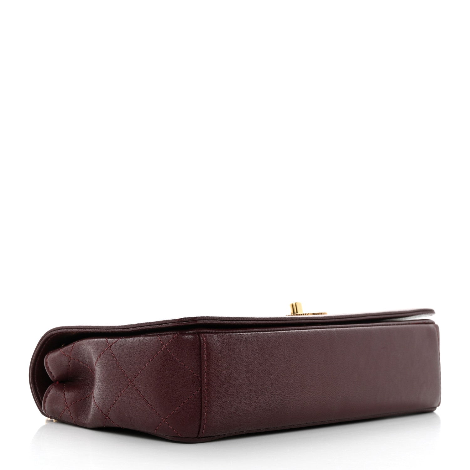 Chanel Sheepskin Quilted Vintage Mademoiselle Flap Dark Red 4 of 10