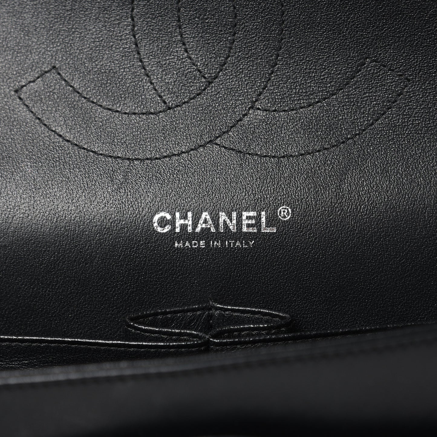 Patent Quilted Jumbo Double Flap Black