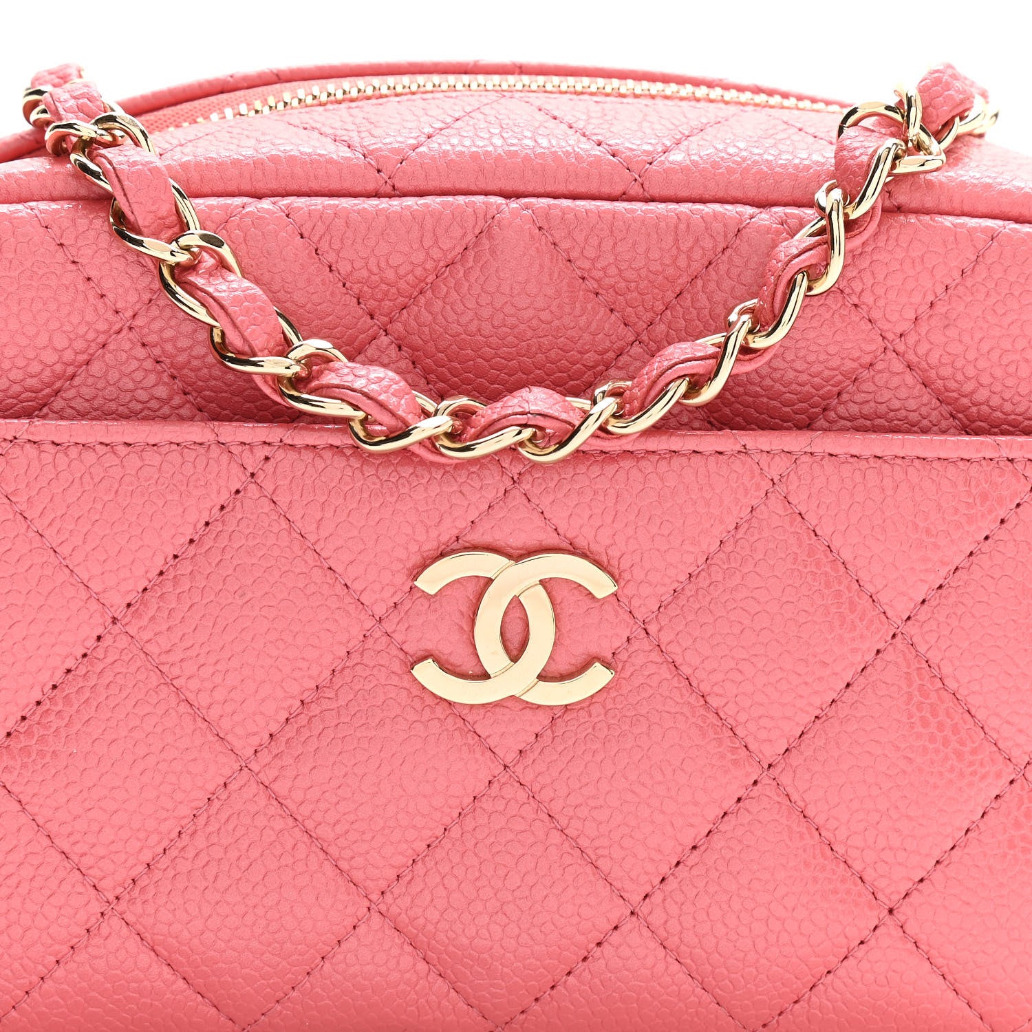Chanel Iridescent Caviar Small Timeless Camera Case Coral 7 of 10