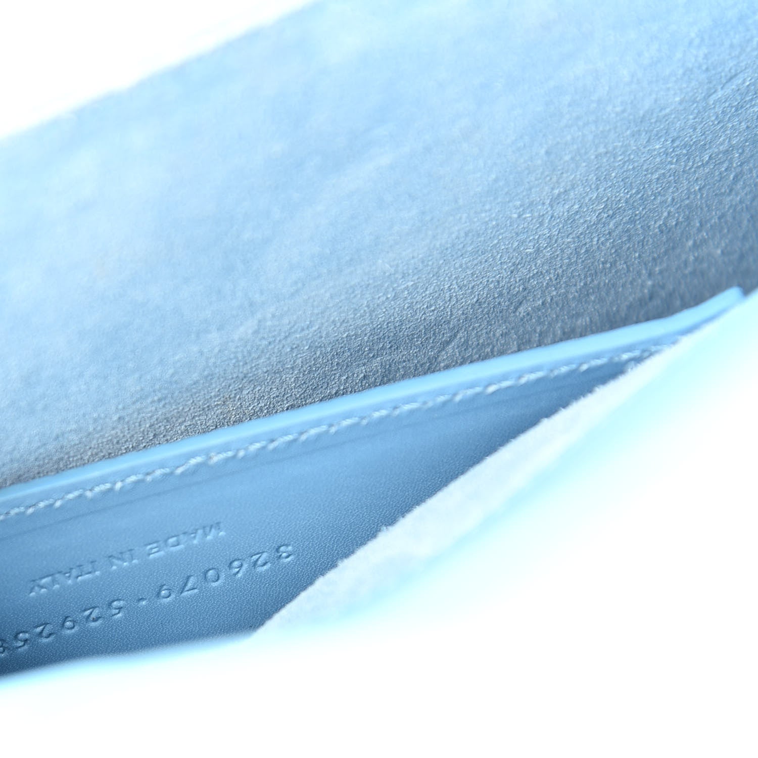 Saint Laurent Smooth Calfskin Classic Monogram Cassandre Clutch Blue Glacier 8 of 8