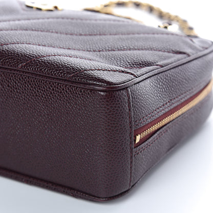Chanel Caviar Chevron Quilted Camera Case Burgundy 12 of 12