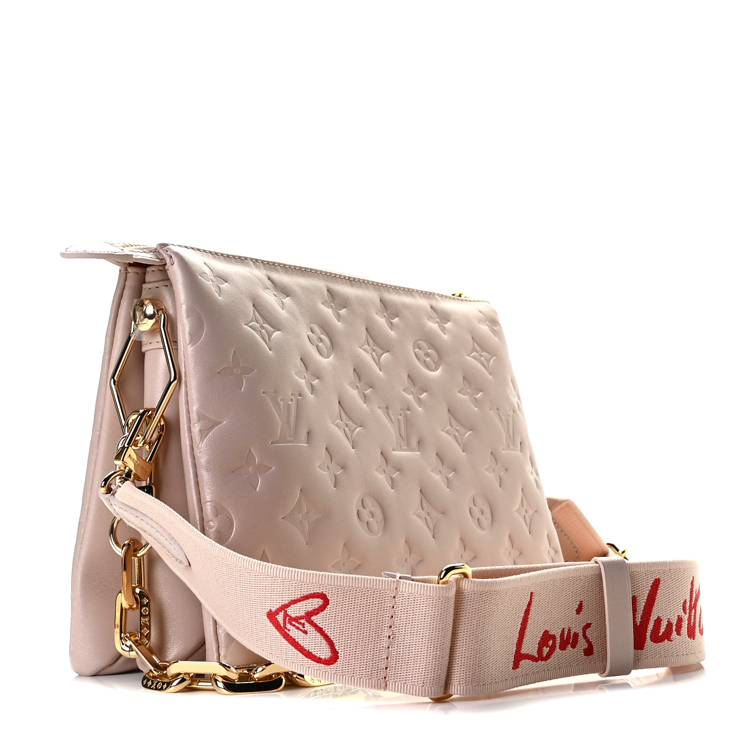 Louis Vuitton Lambskin Embossed Monogram Fall In Love Coussin PM Dragée Light Pink 2 of 9