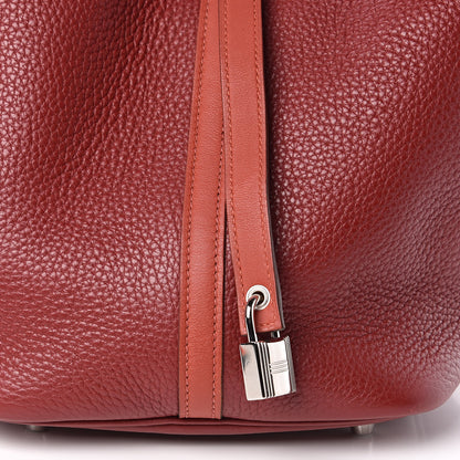 Hermes Taurillon Clemence Swift Picotin Lock 22 MM Rouge H Brique 10 of 10